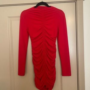 Zara long sleeve red dress